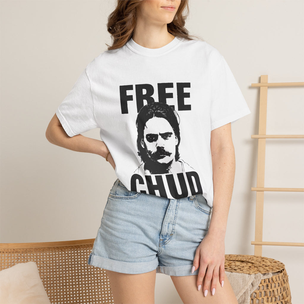 Free Chud The Builder T‑Shirt — Retro Graphic Protest Tee