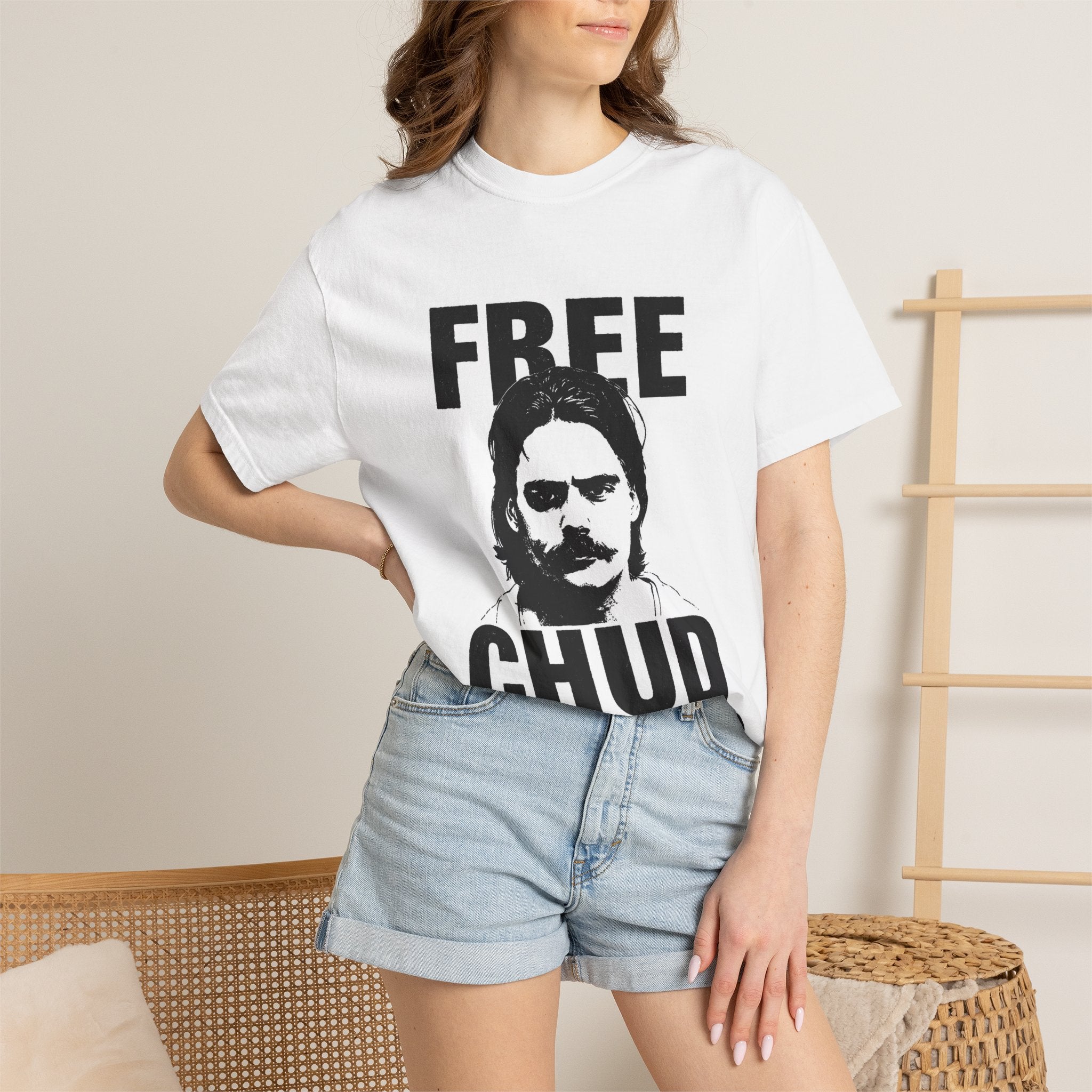 Free Chud The Builder T‑Shirt — Retro Graphic Protest Tee